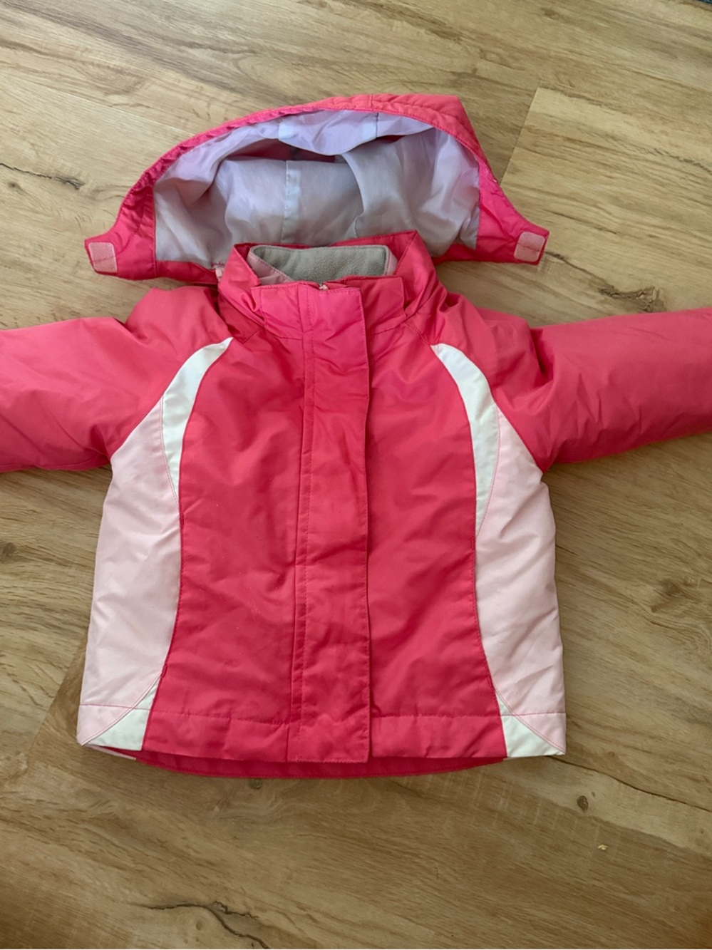 Circo Pink Hooded Puffer Jacket for Kids, Removable Liner, Size 18 months
